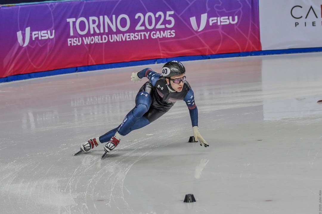 GW senior Noah Troppe skating on a rink during a competition
