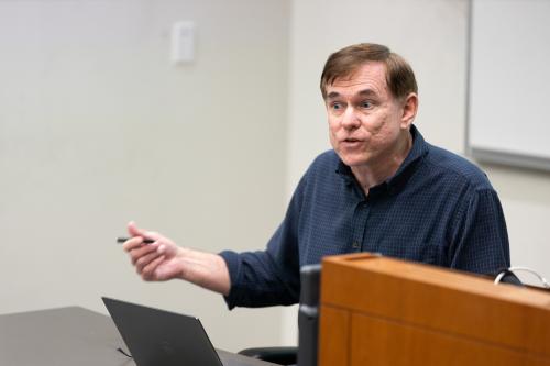 Professor speaking to a class