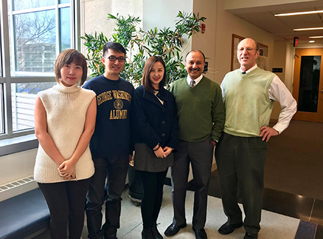 Professors Maggie Chen, Sumit Joshi, and Tony Yezer welcomed Tian Weng and Jane Zheng, two of our MS program alumni visiting from Shanghai!