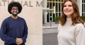 Students Simon Debesai and Abigail Ruggles (right)